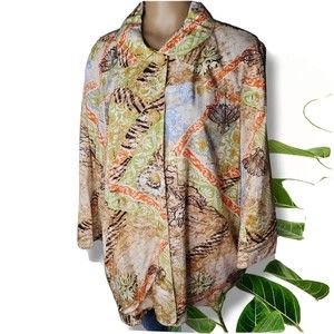 Breckinridge Passport Jacket Women 2X Rayon Top Blouse Fully Lined Poly NWOT
